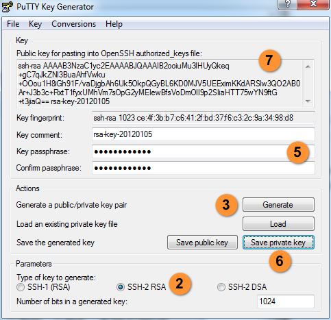 Putty generate ssh key for linux